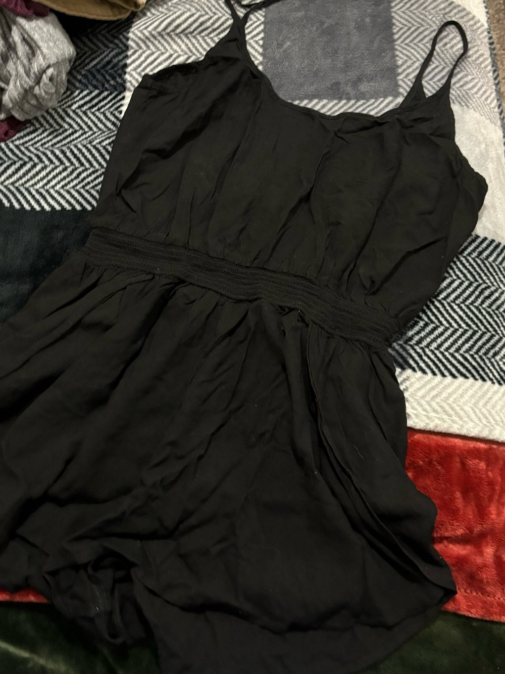 TNA Black Sleeveless Mini Romper with Elastic Waistband